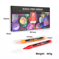 MOBEE-Ensemble de stylos marqueurs de peinture acrylique à base d'eau P-966B-20 pour le dessin artistique, plume de 2 à 3mm, 20 couleurs, stylos de peinture acrylique non toxiques