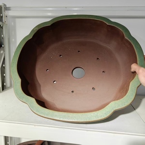 <span class=keywords><strong>Pot</strong></span> à bonsaï en sable violet Yixing de haute qualité, fait à la main, proportion ultra-large, <span class=keywords><strong>vert</strong></span> mat glacé - Product Image 3