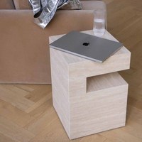 Prix d'usine naturel personnalisé Table d'appoint en travertin Table console Table de chevet en marbre Mobilier en marbre de luxe pour canapé
