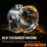 Capot d'extrémité de boîtier d'échangeur de chaleur usiné sur mesure par CNC, en aluminium et acier inoxydable, collecteur, pièces thermiques OEM