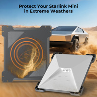 2 in 1 Starlink Mini Magnetic Roof Mount Hard Case Desain Pelindung PC Tahan Benturan Berkekuatan Tinggi Perlindungan dari Debu dan Goresan