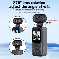 Caméra d'action Q5 2K 2560x1944, grand angle 130°, objectif rotatif à 180°, vision nocturne 4 LED, batterie 18650 2000mAh, WiFi, écran 1,5 pouces