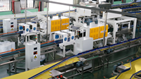 Ligne d'emballage automatique pour bouteilles d'eau minérale, canettes de soda, emballage sous film PE, machine d'emballage sous film rétractable