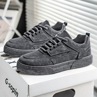 Chaussures en cuir véritable respirantes à enfiler pour garçons et hommes. Baskets de sport décontractées de style coréen pour le printemps, l'été, l'automne et l'hiver.