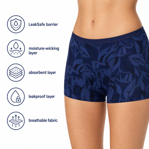 Culottes menstruelles personnalisables avec logo, motif naturel, en tissu jersey, sans odeur, antibactériennes, douces - Product Image 1