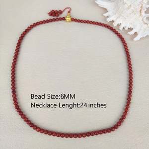 Collana Portafortuna con Gemme di Corallo Rosso Naturale e Ciondolo in Oro, Collana Lunga da Maglione con Perle di Corallo Rosa Bambù di Mare per la <span class=keywords><strong>Vita</strong></span> <span class=keywords><strong>Quotidiana</strong></span> - Product Image 3