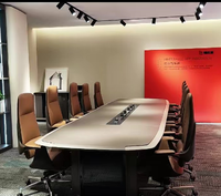 Mobilier de bureau contemporain haut de gamme mettant en vedette une table de conférence laminée smart Metal baking paint