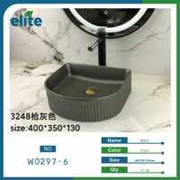 Elite Ceramic Basin Irregular Shape Vessel Installation Dull Finish Bathroom Sink - Product Image 3