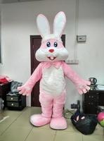 Costume de mascotte lapin rose en peluche personnalisé Blue Sky 2010 pour adultes unisexe