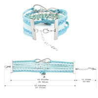 Bracelet en cuir de danse Infinity Love Dance Mom Girls Ballet Dancer Dancing Bracelet