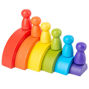 Ensemble de blocs de construction en bois et en silicone, jouet créatif, arc-en-ciel, 1,5 pièces, éducatif, personnalisé - Product Image 5