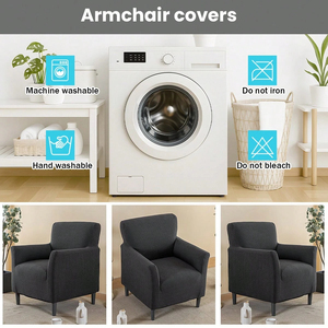 Copridivano Elastico Piccolo con <span class=keywords><strong>Bracciolo</strong></span> Singolo, Adatto per Soggiorno, Antiscivolo, in Pile di Mais, per Animali Domestici, Copricuscino Protettivo per <span class=keywords><strong>Divano</strong></span> - Product Image 6