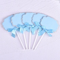 5 pièces de décorations de gâteaux en papier inscriptibles avec rubans, décorations de cupcakes pour mariage, baby shower, anniversaire d'enfants, fournitures de fête