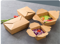Boîtes à lunch jetables en papier kraft - Qualité alimentaire pour salades, collations, poulet frit, frites |   Personnalisable et en gros