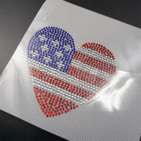Usine directe OEM ODM drapeau américain personnalisé strass fer sur transfert conception Hot Fix Motif pour vêtements