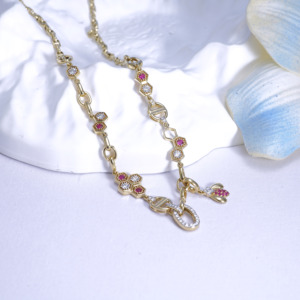 JW Jewelry - Joyería Fina de Oro Amarillo Macizo de 18 Quilates con Diamantes Naturales, Collar y Pulsera 2 en 1, Joyería de Lujo para Mujer, Regalo de Boda - Product Image 3