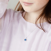 Personnalisé Simple Enfants Bijoux En Acier Inoxydable Pierre De Naissance Cubique Zircone Pendentif Collier Filles Mode Bijoux Collier Pour Enfants