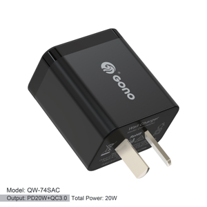 20W PD + QC3.0 <span class=keywords><strong>Chargeur</strong></span> mural Charge <span class=keywords><strong>rapide</strong></span> USB C USB A Double Port PD Adaptateur secteur <span class=keywords><strong>Bloc</strong></span> de charge <span class=keywords><strong>rapide</strong></span> pour <span class=keywords><strong>iPhone</strong></span> - Product Image 6
