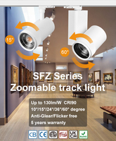 Lampu Track LED 36W kualitas tinggi Triac/0-10v lampu sorot tersembunyi yang dapat diperbesar untuk Museum Supermarket Mall
