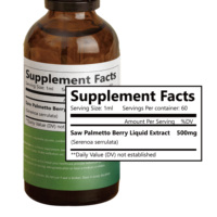 Gouttes organiques personnalisées de Palmetto de scie pour le soin des cheveux et le soutien de la prostate-Sans alcool, haute puissance, fournisseur en vrac