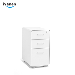 IYANEN Đen Vòng Cố Định Vị Thế Mỏng Cạnh Kim Loại Xử Lý 3 Ngăn Kéo Có Thể Khóa Lưu Trữ Tập Tin Văn Phòng Thép Tủ Hồ Sơ - Product Image 2