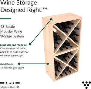 Porte-bouteilles à vin personnalisé de haute qualité, Amérique, 48 bouteilles, porte-bouteilles à vin modulaire premium, <span class=keywords><strong>cube</strong></span> <span class=keywords><strong>empilable</strong></span>, porte-bouteilles à vin mural en <span class=keywords><strong>bois</strong></span> - Product Image 2
