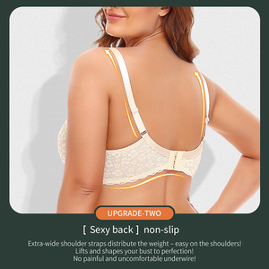 Sous-vêtements en dentelle jacquard européen et américain avec anneau en acier, soutien-gorge de grande taille, bonnet DEF, vente en gros - Product Image 5