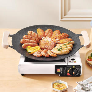 Sartén de piedra Maifan de Yongkang, ovalada, antiadherente, para barbacoa coreana, para asar al aire libre, brochetas de carne, filetes, 30, 34, 38 cm - Product Image 4