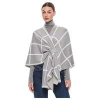 Cardigan Poncho Élégant et Écologique pour Femme, à Manches Mi-Longues, Épais, à Col Ouvert, en Maille Douce, pour Printemps, Automne et Hiver