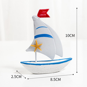 Côtier nautique <span class=keywords><strong>méditerranéen</strong></span> maison plage sculpture en bois artisanat gâteau décoration en bois petits voiliers voile modèle bateaux navire - Product Image 6