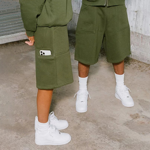Shorts amples <span class=keywords><strong>en</strong></span> molleton 100 % <span class=keywords><strong>coton</strong></span> <span class=keywords><strong>pour</strong></span> <span class=keywords><strong>homme</strong></span>, style streetwear estival, personnalisables avec logo, <span class=keywords><strong>pour</strong></span> l'entraînement - Product Image 1