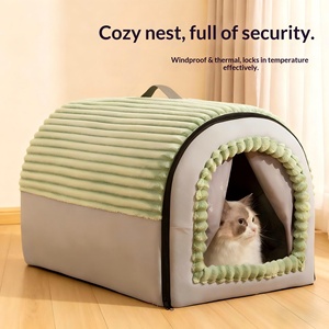 سرير للحيوانات الأليفة دافئ ومغلق، خيمة للقطط، بيت للكلاب، خيمة آمنة للحيوانات الأليفة مناسبة لجميع الفصول، قابلة للإزالة والغسل، سرير للكلاب مناسب للشتاء - Product Image 3