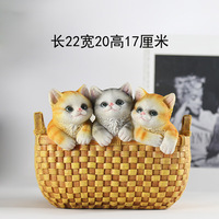 Boîte de rangement personnalisée en résine en forme de chat, adorable panier de rangement en résine en forme de chat pour la décoration du salon