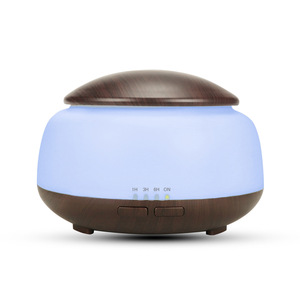 Creative Wood Grain Aroma Diffuser 300Ml Ultrasonic <b>Humidifier</b> With Led Light Touch Control For Home Bedroom - Product Image 2