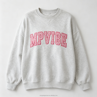 Sweat-shirt surdimensionné personnalisé pour femme, col rond, avec patch floral brodé, style universitaire vintage, pull décontracté en polaire
