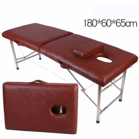 Pieds en acier inoxydable meubles de salon de gros couverture portable en cuir beauté spa table de massage pliable
