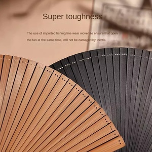 พัดลมมือถือพับได้ทำจากไม้ไผ่เป็นมิตรกับสิ่งแวด<span class=keywords><strong>ล</strong></span>้อมพร้อมทาสีดีไซน์สำหรับการตกแต่งบ้านในปีใหม่จีน - Product Image 2