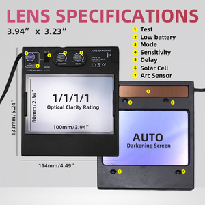 Casco de Soldadura Automático con Gran Ventana, Sensor de Arco 4 en 1, Oscurecimiento Solar, Visión a Color Real, para Soldadura TIG MIG y Pulido - Product Image 3