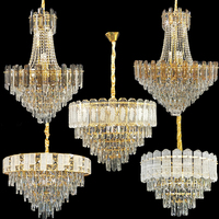 Lustre d'intérieur de décoration moderne personnalisé lumières en cristal éclairage de luxe lampe en cristal lustre suspendu lampes suspendues