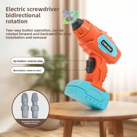 Coffret d'outils éducatif en plastique pour enfant, jouet de simulation de perceuse électrique, kit de réparation et de démontage avec valise de transport