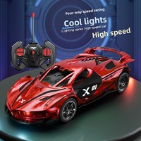 Voiture de course électrique télécommandée rechargeable pour enfants, échelle 1:22, jouet pour garçons de 0 à 24 mois, en plastique, pour usage intérieur
