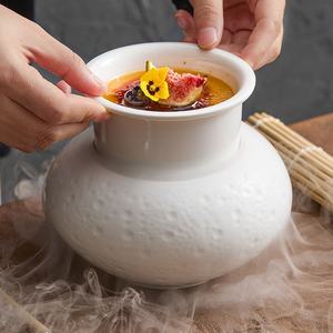 Ciotola per Yogurt in Ceramica di Alta Gamma per Ristoranti e Club, Design Moderno Minimalista a Doppia Parete per Dessert con Ghiaccio Secco - Product Image 1