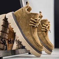 Bottes de travail mi-mollet pour hommes, style britannique, pour l'extérieur, bonne adhérence, hydrofuges, respirantes, bottes tendance pour jeunes