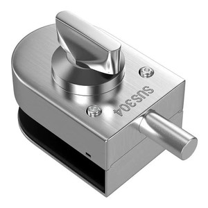 Cerradura de Piso para Puerta de Vidrio, Estilo Alemán, Acero Inoxidable 304, Sin Perforación, para Baño - Product Image 1