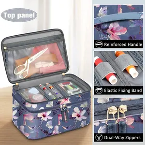 Custom Double Layers Sewing Kit Supplies Storage Case Travel Sewing Accessories Organizer Bag