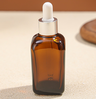 Flacons carrés en verre couleur thé pour échantillons d'huiles essentielles et cosmétiques, compatibles avec les diffuseurs à bâtonnets, impression par transfert thermique, multiples