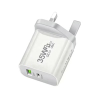 PD 35W double USB tête de charge rapide nitrure de gallium EU/US/UK/AU adaptateur d'alimentation Standard pour téléphones mobiles 20W puissance de sortie