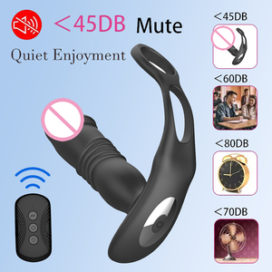<strong>Prostate</strong> <strong>Massager</strong> with Vibrating Cock Ring, Anal <strong>Thrusting</strong> Dildo Vibrator Sex Toys for Men With 10 Vibrating Modes - Product Image 2