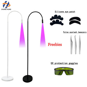 Lámpara de pie UV LED de alta potencia 5W manos libres, secado rápido, <span class=keywords><strong>luz</strong></span> de curado de pegamento para pestañas con pedal para injerto de pestañas - Product Image 2