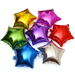 Ballon pentagramme multicolore en forme d'étoile Décorations de fête d'anniversaire et de vacances Ballon film étoile à cinq branches
